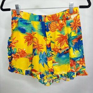 Zara Hawaiian Palm Print Shorts – Women’s S Multicolor